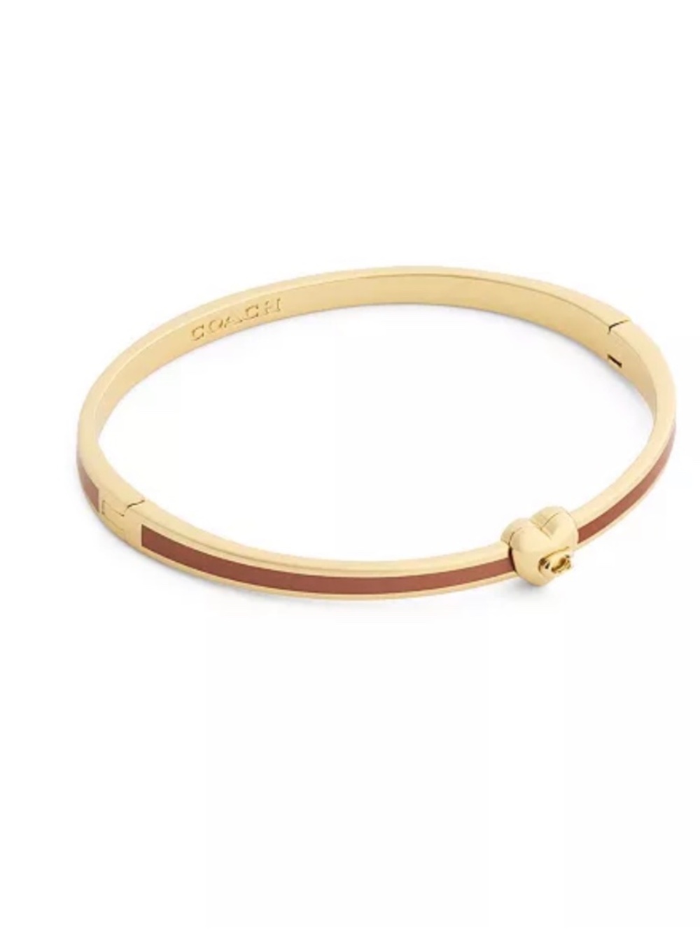 NWT - COACH Light Green Signature C Heart Enamel Bangle Boxed Bracelet